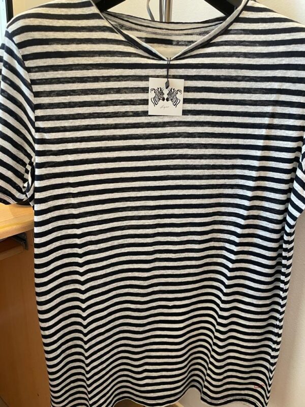 CAMISETA 5: Camiseta Zebra Rayada. Azul marino. Talla L